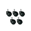 Roulettes pour chaise de bureau pour sols durs (lot de 5) | Silencieuses et respectueuses des sols | Tige de 11 mm | Style skate