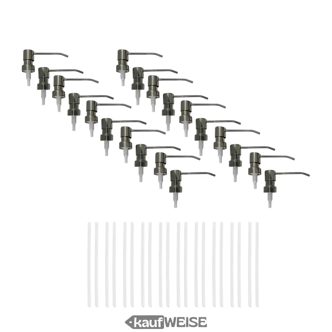 24er-Pack schwarze Plastikpumpen mit klaren Düsen, Lang Edelstahl Dosierpumpe