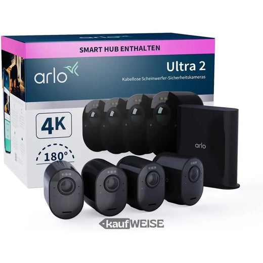 Système de sécurité Arlo Ultra 2 4K avec 4 caméras (noir)