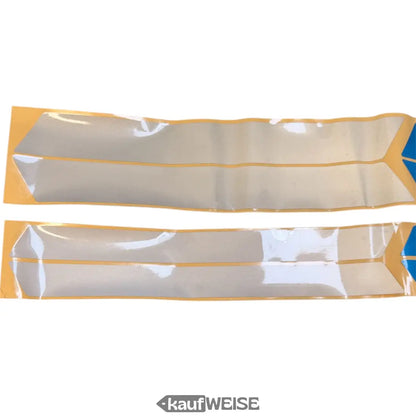 Zwei transparente, flexible Silikon-Kühlpads mit Beige- und Blautönen für Motorrad und Fahrrad