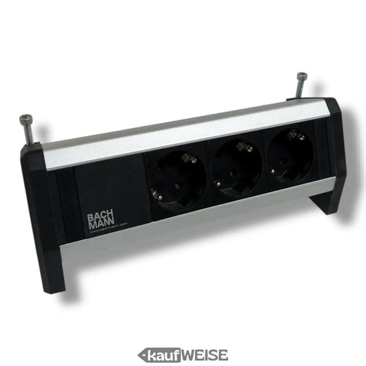 Prise de table Bachmann DESK 2 (Schuko 3 voies) | Profilé en aluminium | Matériel de montage inclus | Fabriquée en Allemagne