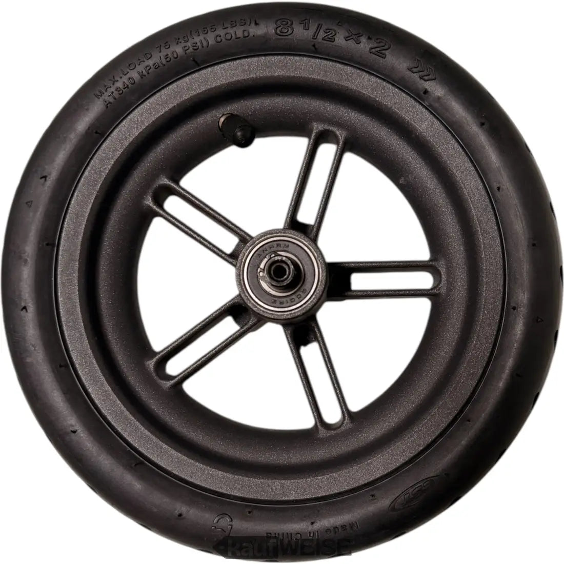 Schwarzes Gummireifen mit mattem 5-Speichen Gooirs Alufelge für Xiaomi E-Scooter