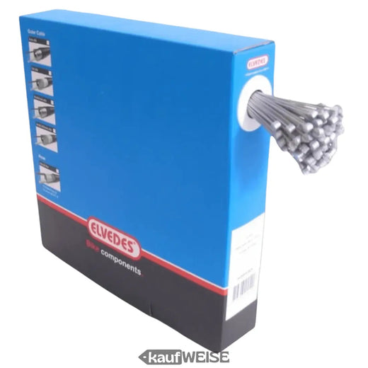 Câble de frein intérieur Elvedes en acier inoxydable | 2000 mm x 1,5 mm (100 pièces par boîte d'atelier) | Raccord en T | Inoxydable