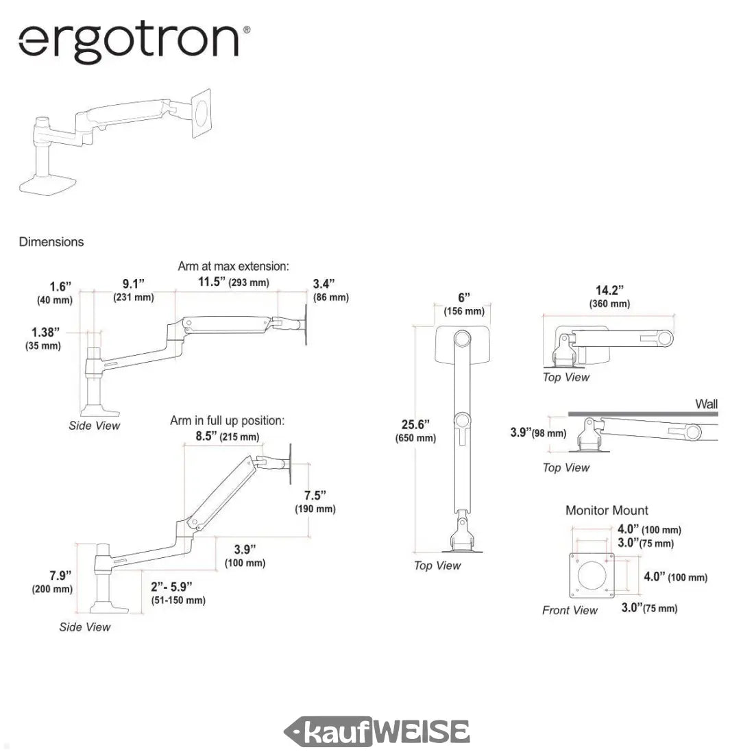 Ergotron lx desk mount lcd arm in silber-grau mit gelenkigen armen und höhenverstellung für ergonomische bildschirmpositionierung