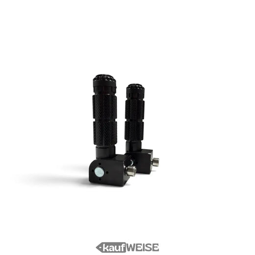 Repose-pieds repliables, aluminium CNC noir, 12 cm, paire