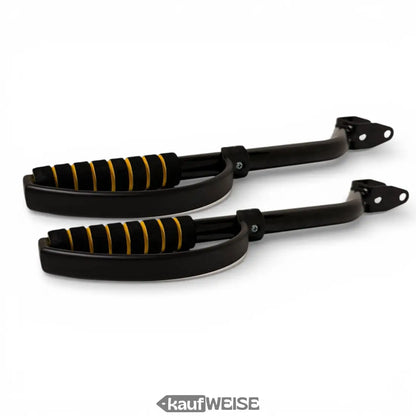 Hoverkart schwarze Motorrad-Fußrasten mit Gold-Gummi-Griffen