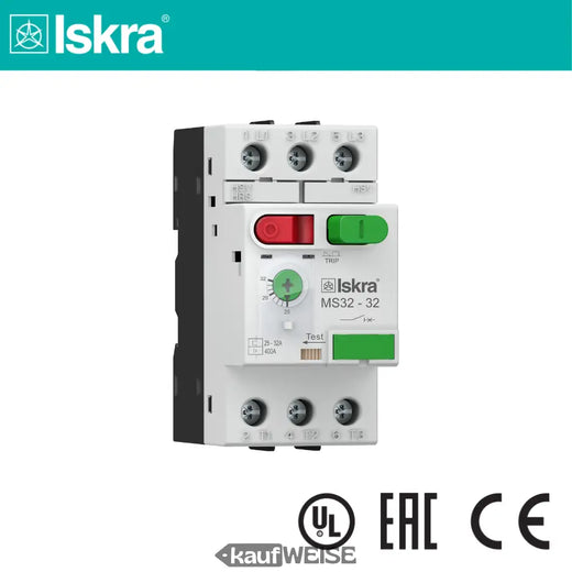 Interrupteur de protection moteur Iskra MS32-32 (tripolaire) | Plage de réglage : 25-32 A | Pouvoir de coupure : 16 kA