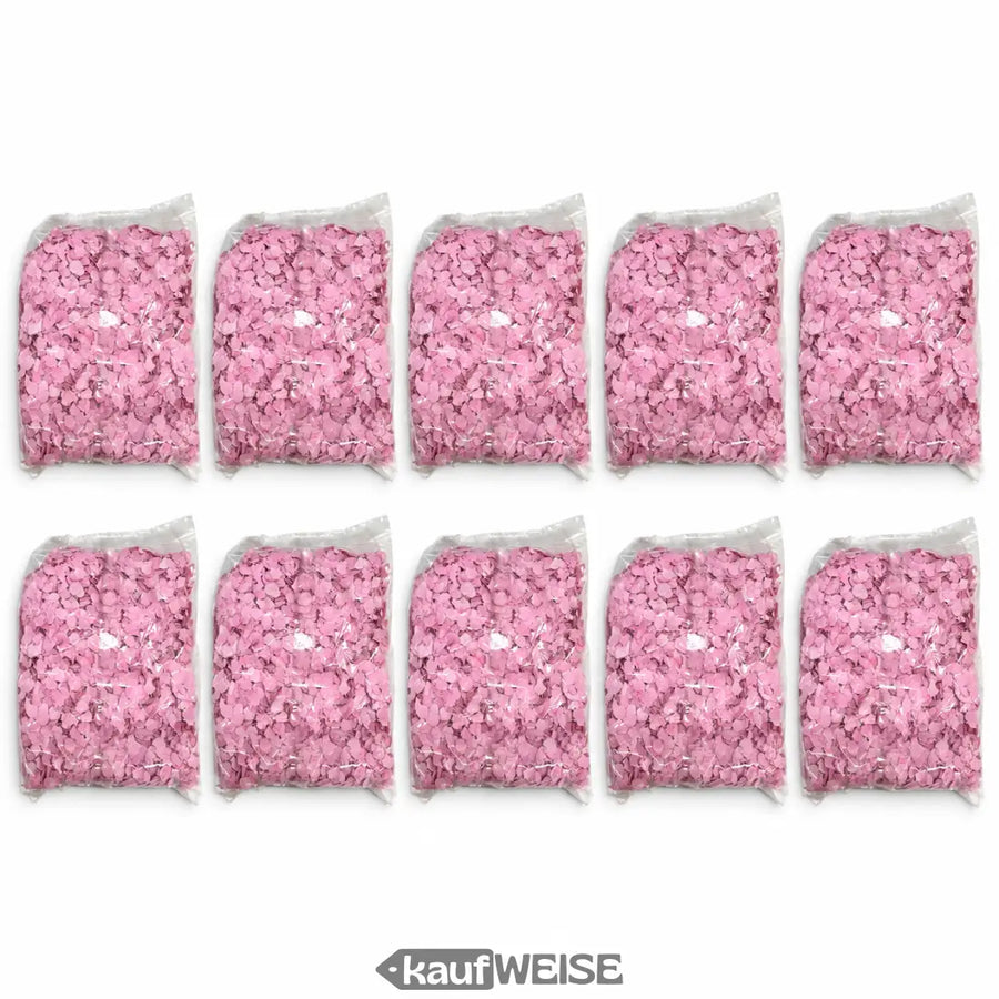 10 sachets de confettis en papier roses de 100 g