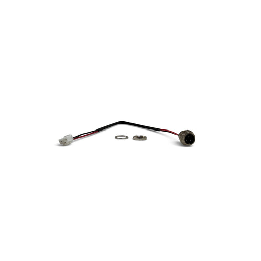 Prise de charge avec câble pour hoverboard / trottinette électrique | Prise ronde 3 broches, connecteur 3 broches avec 2 contacts câblés | 24,5 cm | Écrou et rondelle inclus