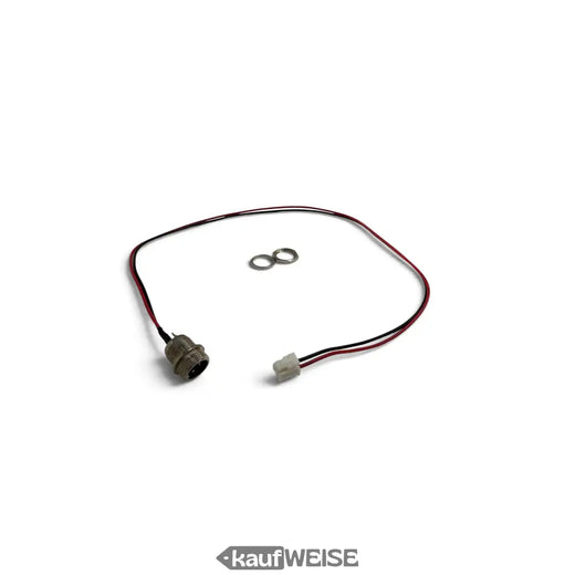 Prise de charge avec câble pour hoverboard / trottinette électrique | Câblage 2 pôles, prise ronde 3 broches | 44 cm | Écrou et rondelle inclus