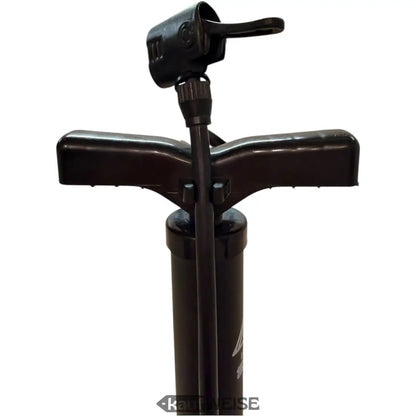 Schwarze LeiPoS Mini-Fahrradpumpe mit T-Griff, Manometer und Adaptern