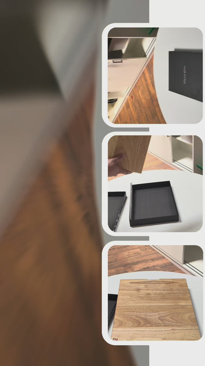 DutchDeluxes 3-in-1 teak cutting board (foldable) | Serving board & tablet holder | Made of solid teak