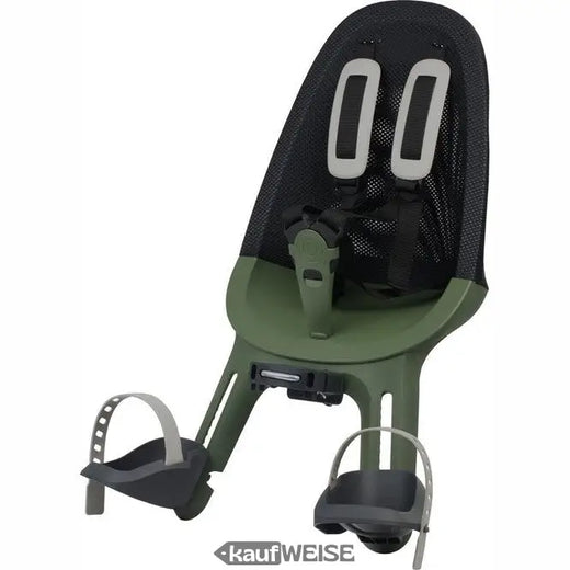 Siège vélo avant Qibbel Air Noir/Vert | Fixation guidon | 9 mois - 3 ans (15 kg) | Dossier en maille