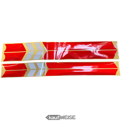 Rote und silberne reflektierende Pfeilsticker mit Goldrand für Xiaomi M365/Pro
