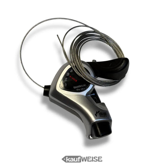 Shimano Tourney SL-TX50-7R silberner Daumenschalthebel 7-Gang rechts mit Kabel