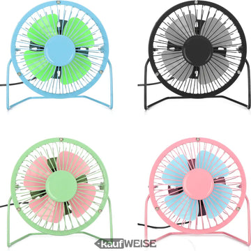 Ventilateur USB Tedi Mini (15 cm) | Ventilateur de table silencieux en métal, inclinable à 360° | Idéal pour le bureau