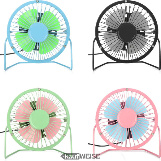 Ventilateur USB Tedi Mini (15 cm) | Ventilateur de table silencieux en métal, inclinable à 360° | Idéal pour le bureau