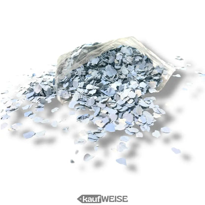 Helle blaue dekorative Flakes in Beutel für Partys und Hochzeiten