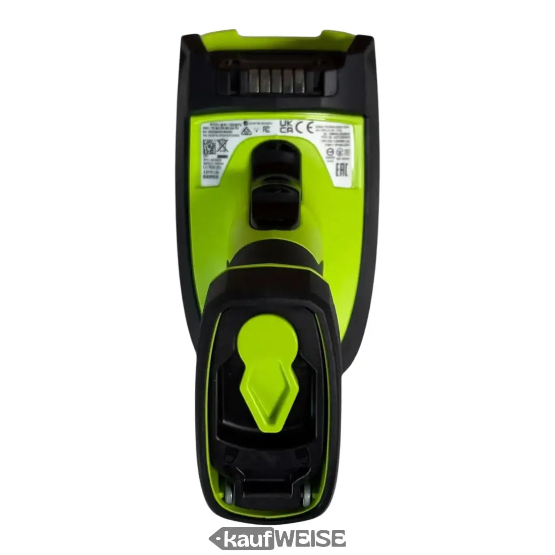 Grüner und schwarzer Elektrorasierer mit ergonomischem Griff, Zebra DS3678-KD Scanner